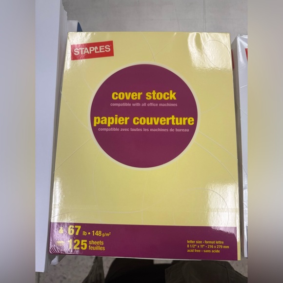 Staples Canary Yellow Card Stock 67lb - Picture 1 of 2